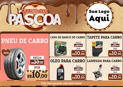 Modelo de Encarte para Encarte A4 Horizontal com o tema Ofertas de Páscoa para Auto peças
