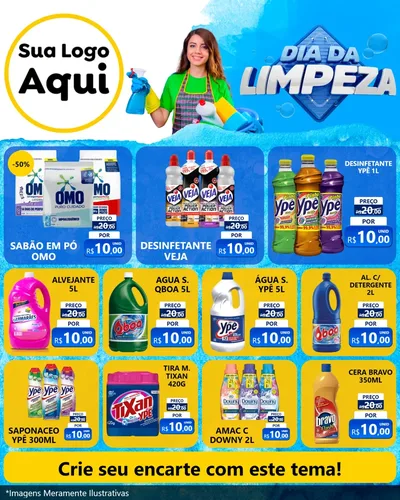 Modelo de Rede Social para Feed Instagram com o tema Dia da Limpeza para Produtos de Limpeza
