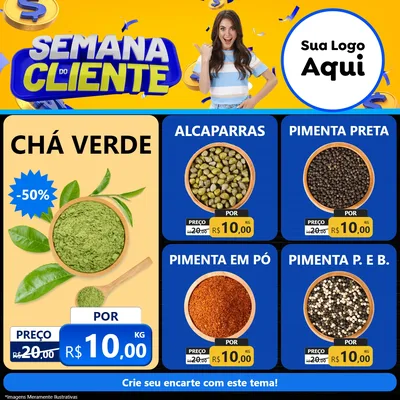 Modelo de Rede Social para Feed Facebook com o tema Semana do Cliente para Produtos Naturais
