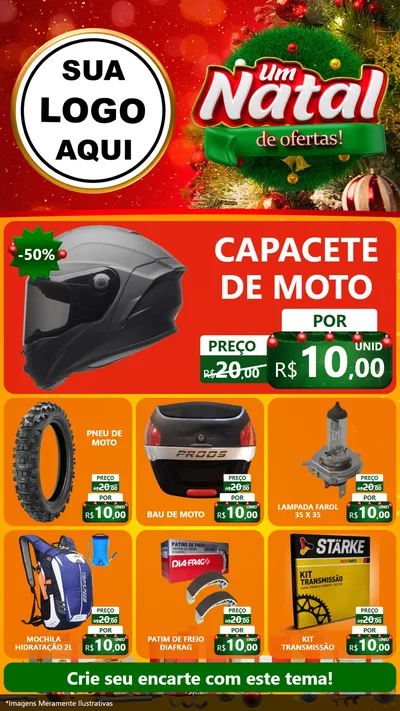 Modelo de Rede Social para Stories com o tema Um Natal de Ofertas para Moto peças