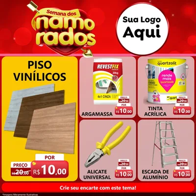 Modelo de Rede Social para Feed Facebook com o tema Semana dos namorados para Material para Construção