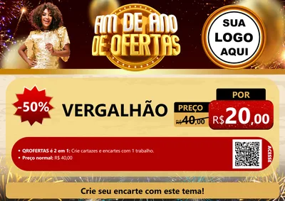 Modelo de Cartaz para Cartaz A4 Horizontal com o tema Fim de Ano de Ofertas para Ferragens
