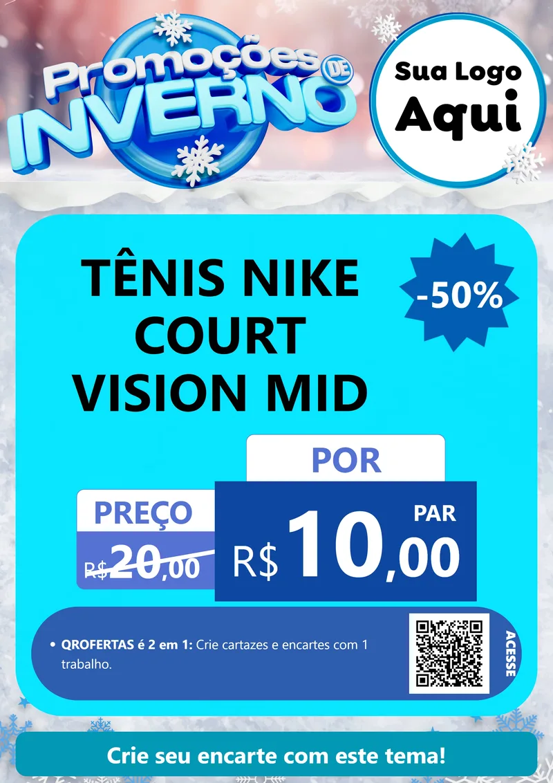 Modelo de Cartaz para Cartaz A4 Vertical com o tema Promoções de Inverno para Calçados