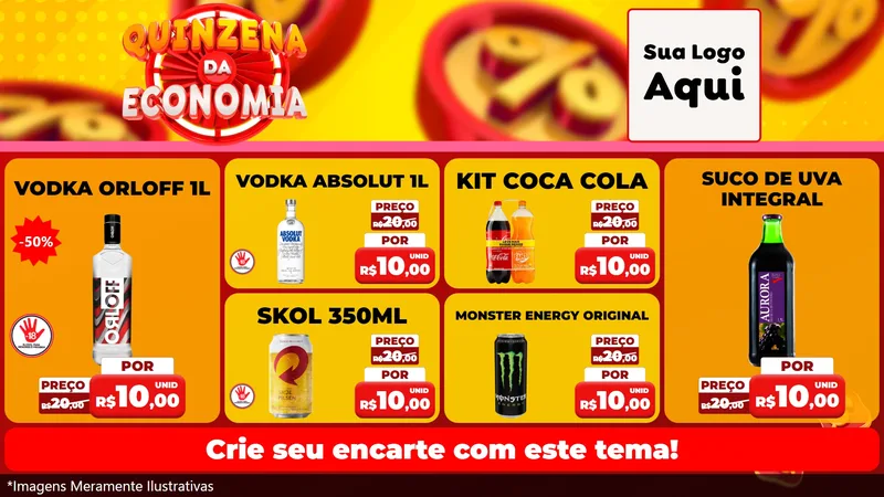 Modelo de TV para TV Horizontal com o tema Quinzena Da Economia para Distribuidora de bebidas