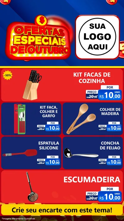 Modelo de TV para TV Vertical com o tema Ofertas Especiais de Outubro para Utilidades Domésticas