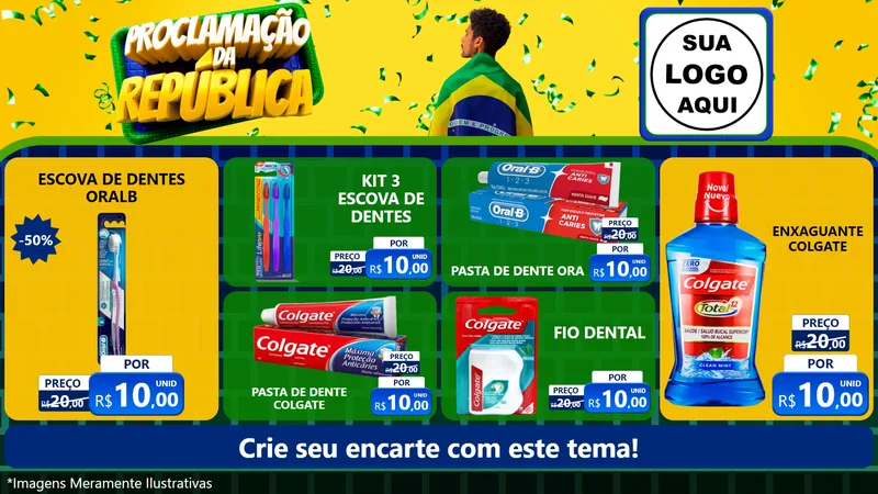 Modelo de TV para TV Horizontal com o tema Proclamação da República para Higiene Pessoal