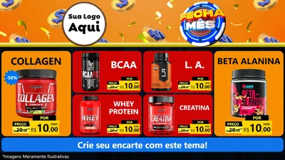 Modelo de TV para TV Horizontal com o tema Fecha Mês para Suplementos alimentares