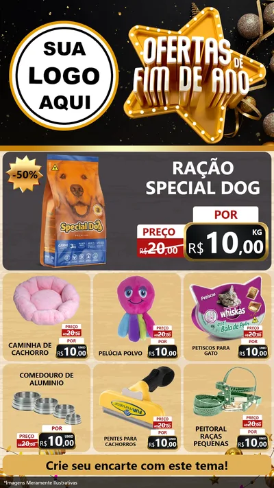 Modelo de Rede Social para Stories com o tema Ofertas de Fim de Ano para Pet Shop