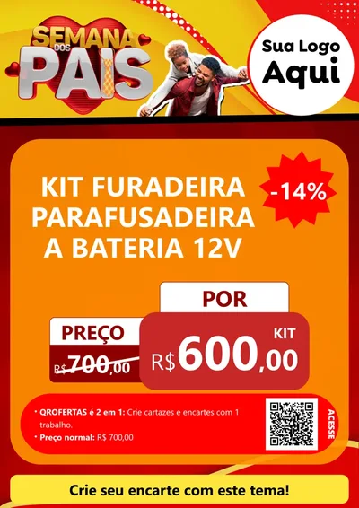 Modelo de Cartaz para Cartaz A4 Vertical com o tema Semana Dos Pais para Maquinas e Ferramentas