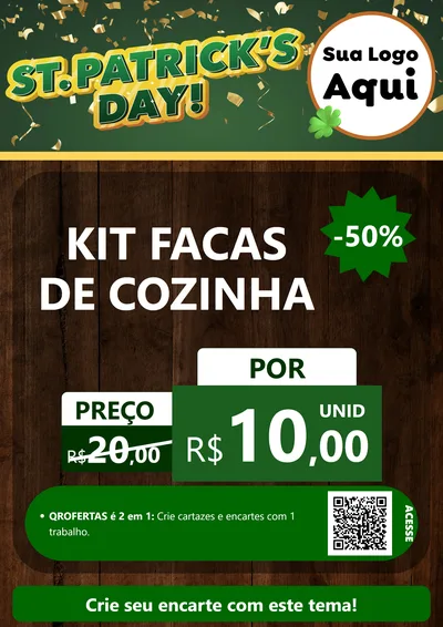 Modelo de Cartaz para Cartaz A4 Vertical com o tema St Patriks Day para Utilidades Domésticas