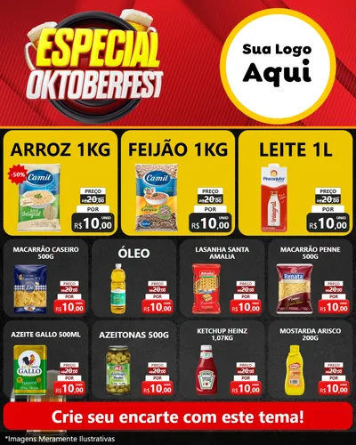 Modelo de Rede Social para Feed Instagram com o tema Especial Oktoberfest para Supermercado
