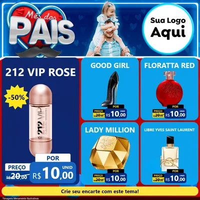 Modelo de Rede Social para Feed Facebook com o tema Mês Dos Pais para Perfumes