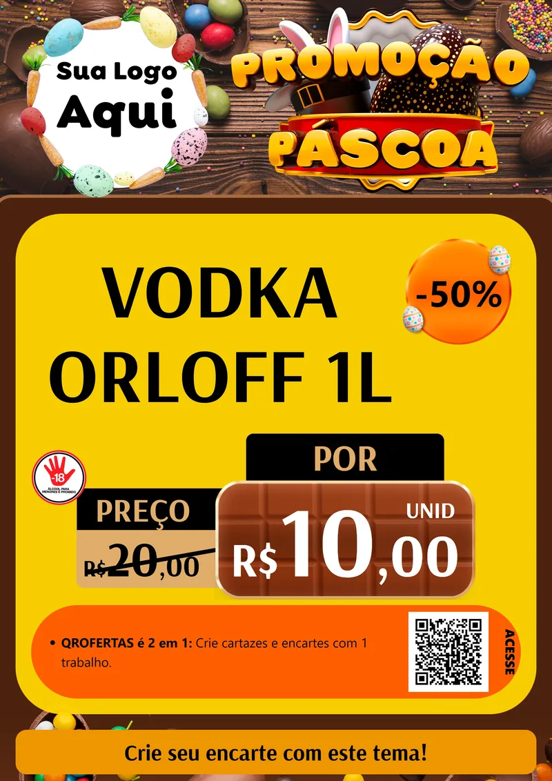 Modelo de Cartaz para Cartaz A4 Vertical com o tema Promoção Páscoa para Distribuidora de bebidas