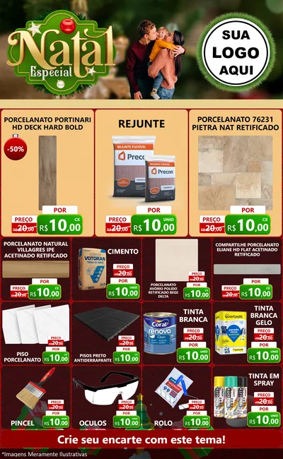 Modelo de Encarte para Encarte Grande com o tema Natal Especial para Pisos e revestimentos