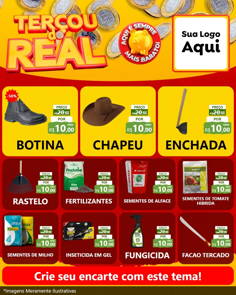 Modelo de Rede Social para Feed Instagram com o tema Terçou do Real para Agropecuária