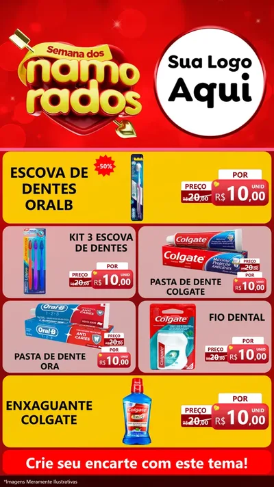 Modelo de TV para TV Vertical com o tema Semana dos namorados para Higiene Pessoal