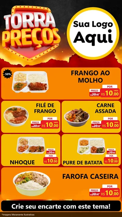 Modelo de TV para TV Vertical com o tema Torra Preços para Restaurante