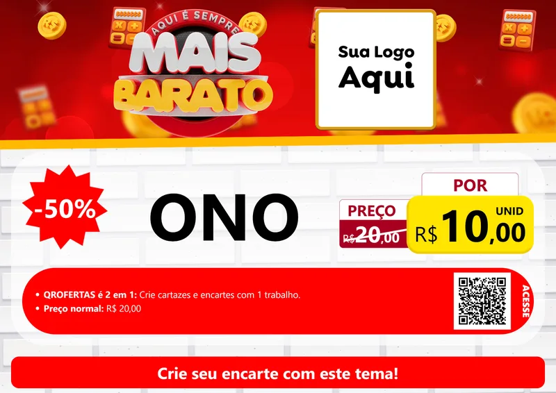 Modelo de Cartaz para Cartaz A4 Horizontal com o tema Mais Barato para Óticas