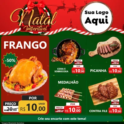 Modelo de Rede Social para Feed Facebook com o tema Natal Imperdível para Assados