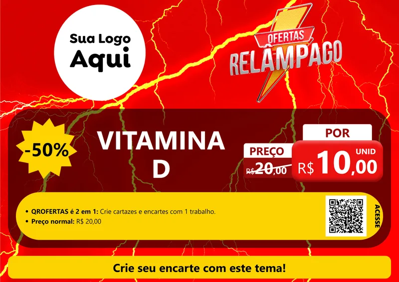 Modelo de Cartaz para Cartaz A4 Horizontal com o tema Ofertas Relâmpago para Farmácia