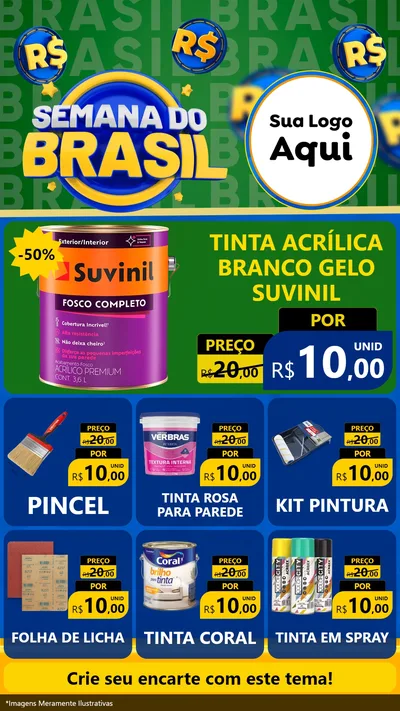 Modelo de Rede Social para Stories com o tema Semana Do Brasil para Tintas e Ferramentas