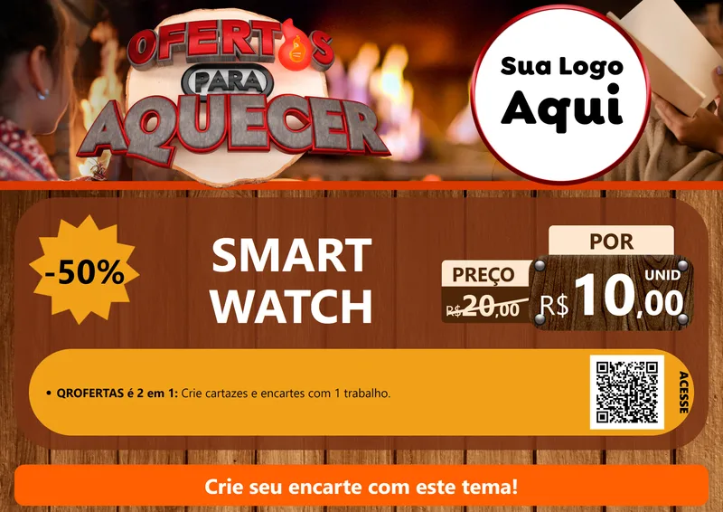 Modelo de Cartaz para Cartaz A4 Horizontal com o tema Ofertas Para Aquecer para Informática