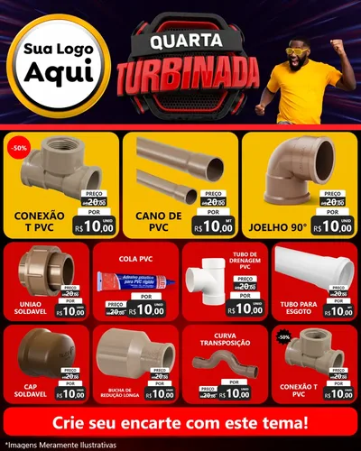 Modelo de Rede Social para Feed Instagram com o tema Quarta Turbinada para Tubos e conexões