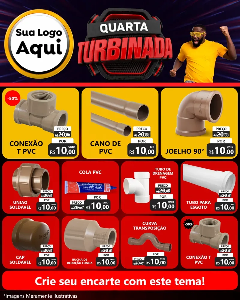 Modelo de Rede Social para Feed Instagram com o tema Quarta Turbinada para Tubos e conexões