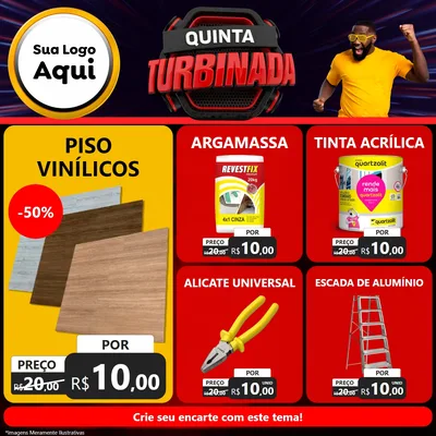 Modelo de Rede Social para Feed Facebook com o tema Quinta Turbinada para Material para Construção