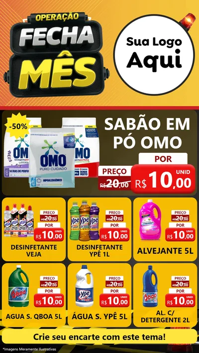 Modelo de Rede Social para Stories com o tema Operação Fecha Mês para Produtos de Limpeza