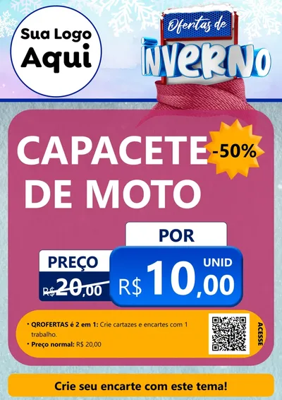 Modelo de Cartaz para Cartaz A4 Vertical com o tema Ofertas de Inverno para Moto peças