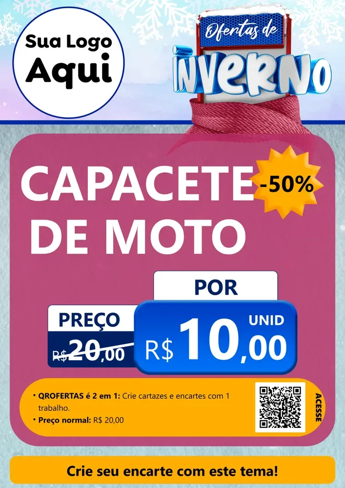Modelo de Cartaz para Cartaz A4 Vertical com o tema Ofertas de Inverno para Moto peças
