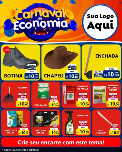 Modelo de Rede Social para Feed Instagram com o tema Carnaval da Economia para Agropecuária