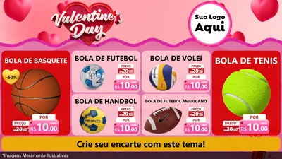 Modelo de TV para TV Horizontal com o tema Valentine's Day para Artigos Esportivos