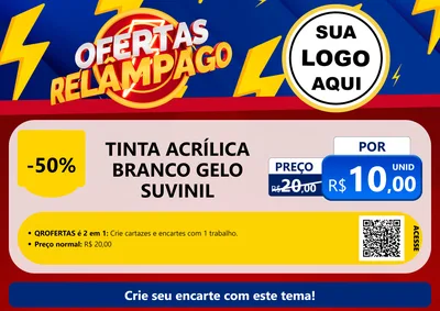 Modelo de Cartaz para Cartaz A4 Horizontal com o tema Ofertas Relâmpago para Tintas e Ferramentas