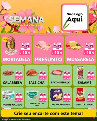 Modelo de Rede Social para Feed Instagram com o tema Semana da Primavera para Frios e Laticínios