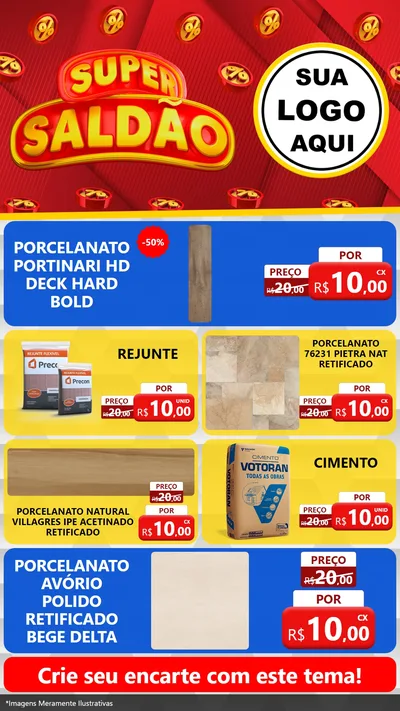 Modelo de TV para TV Vertical com o tema Super Saldão para Pisos e revestimentos
