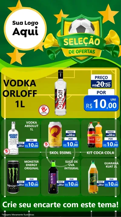 Modelo de Rede Social para Stories com o tema Seleção de Ofertas - Copa para Distribuidora de bebidas