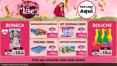 Modelo de TV para TV Horizontal com o tema Mês das Mães para Brinquedos