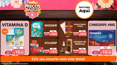 Modelo de TV para TV Horizontal com o tema Primavera de Preços Baixos para Farmácia