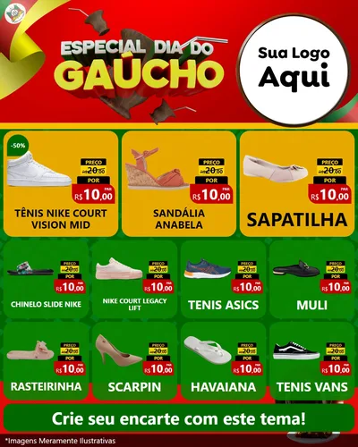 Modelo de Rede Social para Feed Instagram com o tema Especial Dia do Gaúcho para Calçados