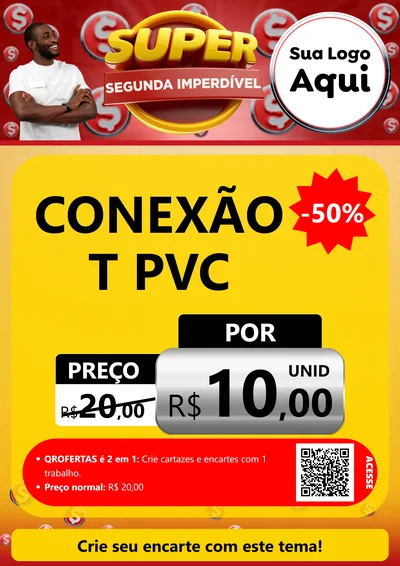 Modelo de Cartaz para Cartaz A4 Vertical com o tema Super Segunda Imperdível para Tubos e conexões