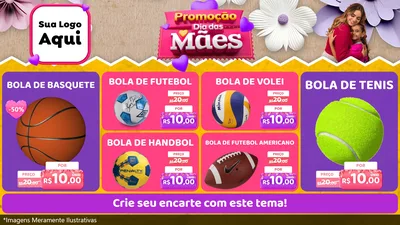 Modelo de TV para TV Horizontal com o tema Promoção Dia das Mães para Artigos Esportivos
