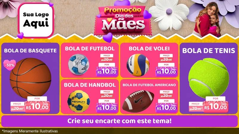 Modelo de TV para TV Horizontal com o tema Promoção Dia das Mães para Artigos Esportivos