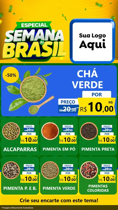 Modelo de Rede Social para Stories com o tema Especial Semana do Brasil para Produtos Naturais