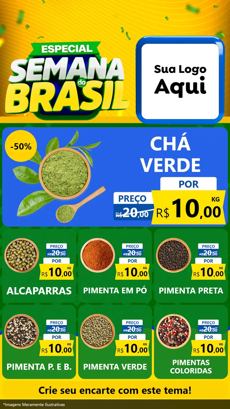Modelo de Rede Social para Stories com o tema Especial Semana do Brasil para Produtos Naturais