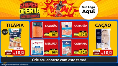 Modelo de TV para TV Horizontal com o tema Super Oferta Setembro para Peixaria