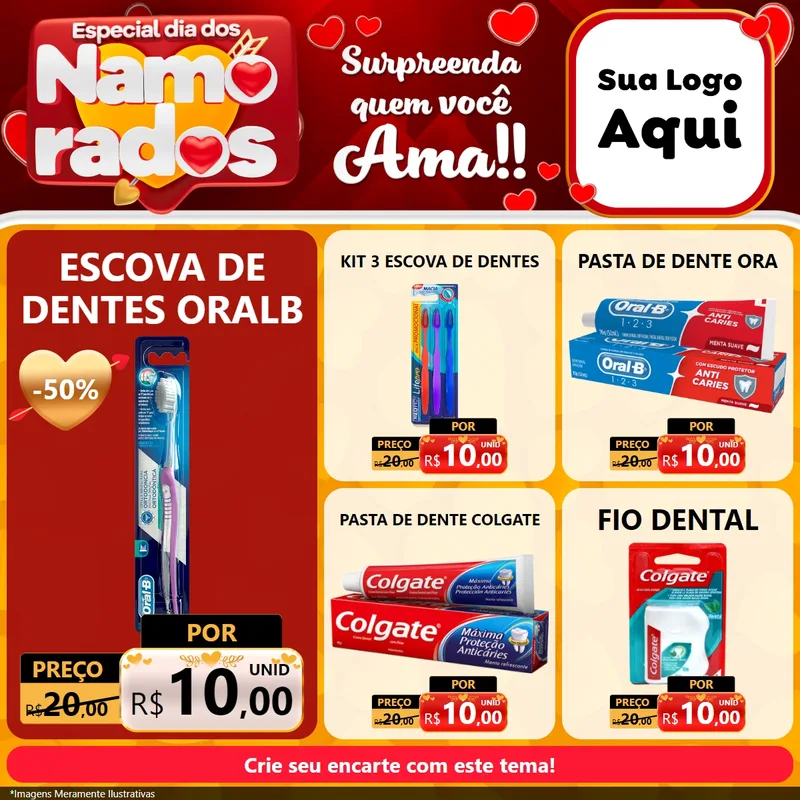 Modelo de Rede Social para Feed Facebook com o tema Especial Dia dos Namorados para Higiene Pessoal