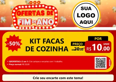 Modelo de Cartaz para Cartaz A4 Horizontal com o tema Ofertas de Fim de Ano para Utilidades Domésticas