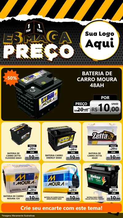 Modelo de Rede Social para Stories com o tema Esmaga Preço para Baterias Elétricas